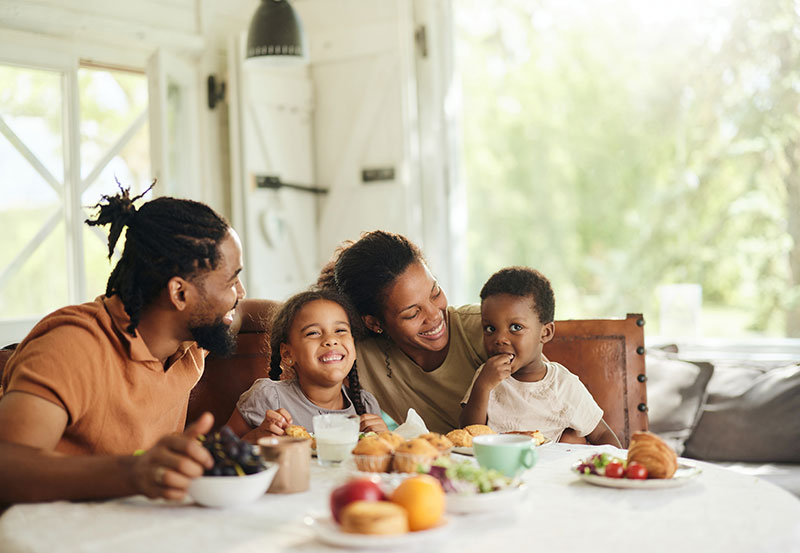 Happy black family